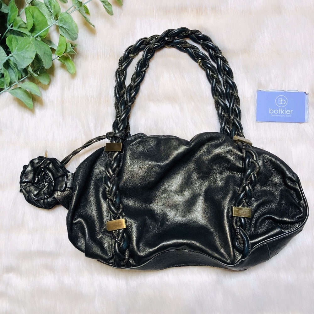 Botkier Braided Handle Satchel - Pewter